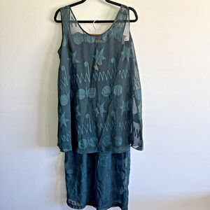 Vintage Victoria’s Secret Gold Label Shirt Pants Pajamas M Green Sheer Set